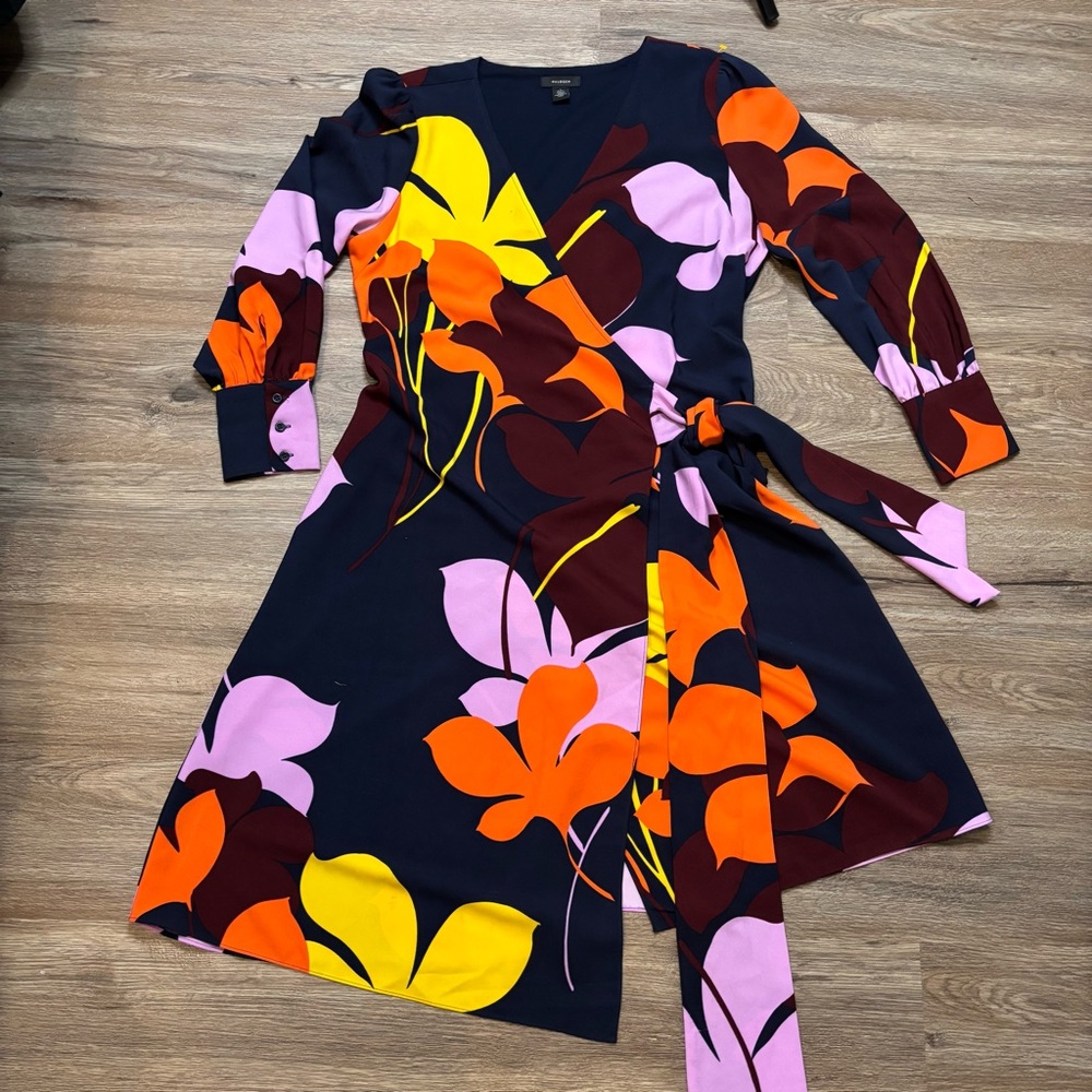Vibrant Floral Wrap Dress